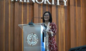 Sambutan Rektor Intiyas dalam Kuliah Tamu dengan Founder dan CEO dari PT. Haldin Pacific Semesta Alisjahbana Haliman, Kamis (21-03-2024). (2)