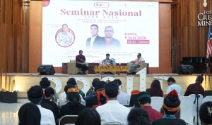 Sambutan WR KK Prof. Yafet Yosafet Wilben Rissy, S.H., M.Si., LLM, Ph.D (AFHEA)., dalam acara Seminar Nasional IICF 2024 di Balairung Universitas, (Kamis, 06-06-2024). (4)